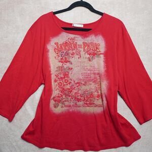 Entity Paris Graphic Top Floral Oversized XXL Y2K